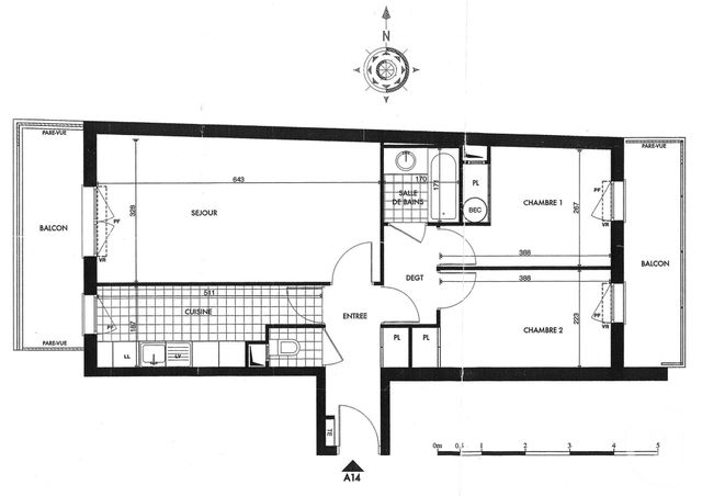 Appartement F3 à louer - 3 pièces - 59,35 m2 - La Plaine St Denis - 93 - ILE-DE-FRANCE